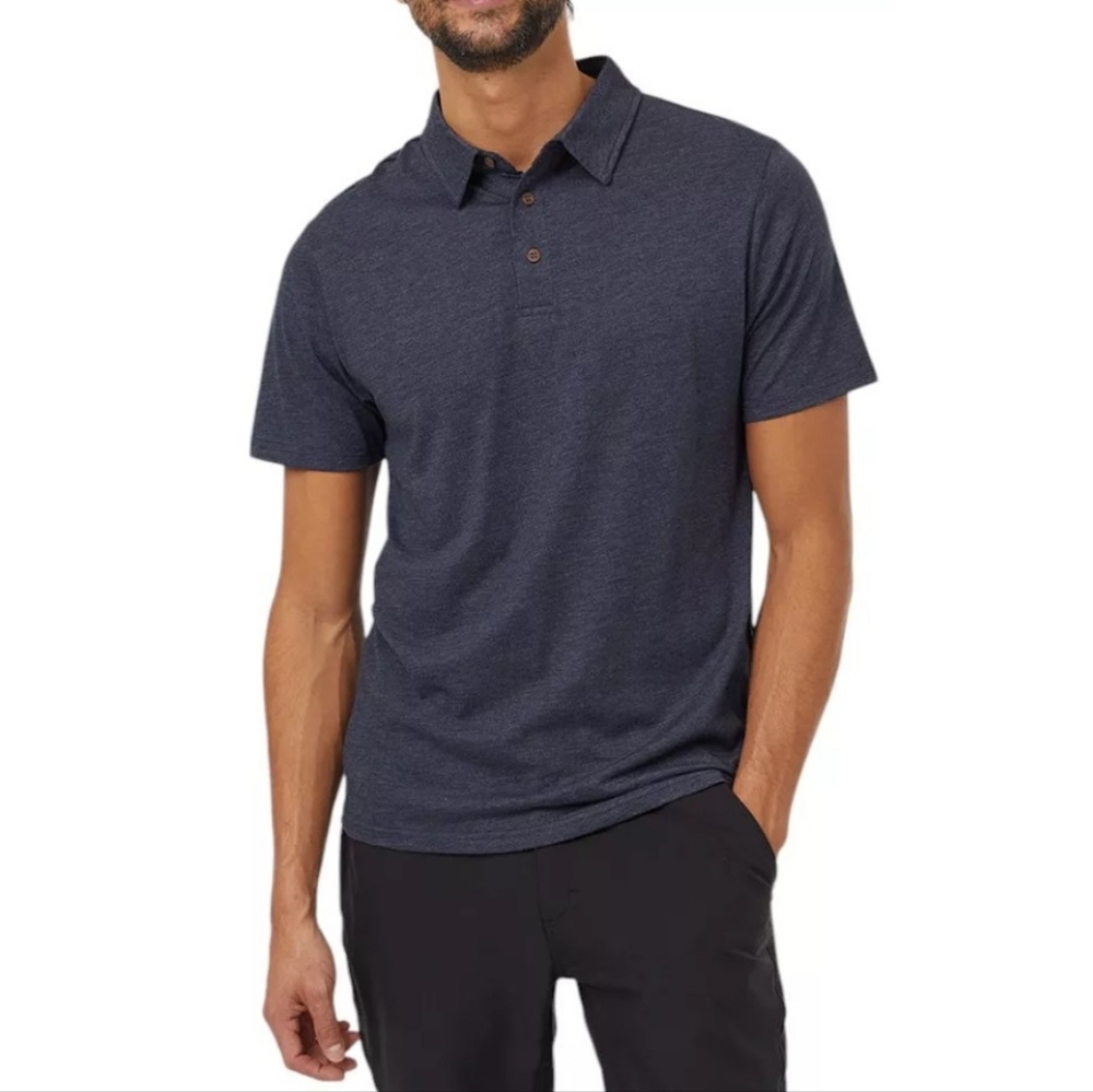 tentree Astir Midnight Blue Organic Cotton Polo